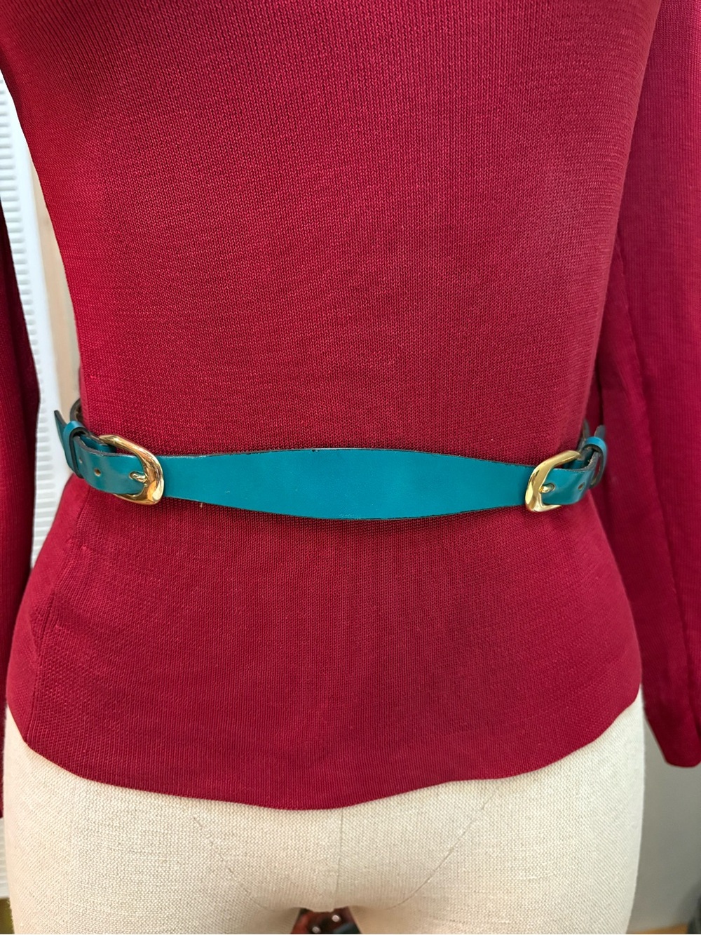 Teal Gold Accent Women's Waist Belt